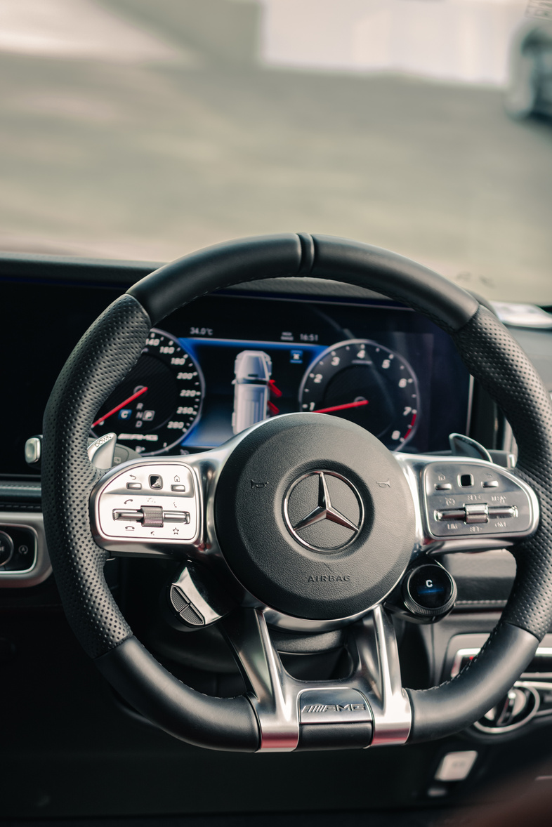Steering Wheel of a Mercedes Benz
